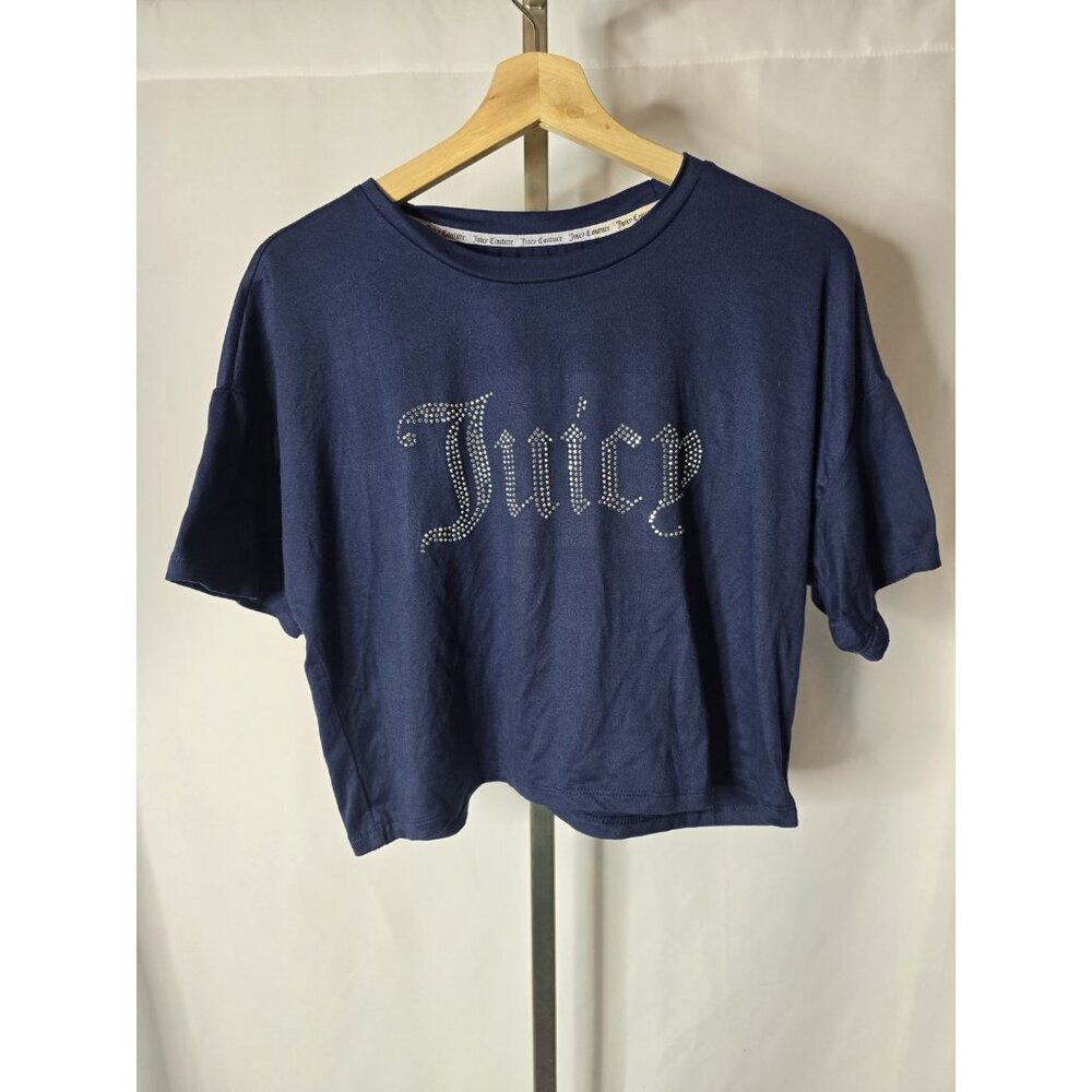 Juicy Couture Rhinestone Sleepwear/Loungewear 2 Pc Set Navy Blue Size LARGE - Picture 2 of 11